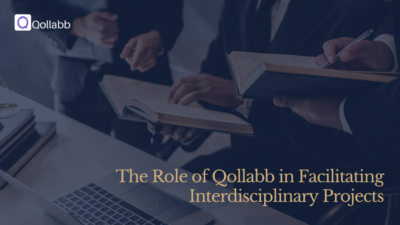 A business professional taking notes during a collaborative meeting, representing Qollabb’s role in supporting interdisciplinary projects.