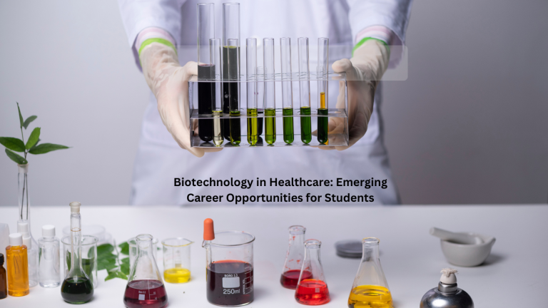 A scientist holding test tubes filled with various colored liquids, symbolizing advancements in biotechnology and its application in healthcare.